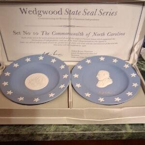 Wedgwood State Seal Series Plates - Blue and White